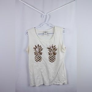 Sequin Victoria’s Secret PINK pineapple tank top. Size small.
